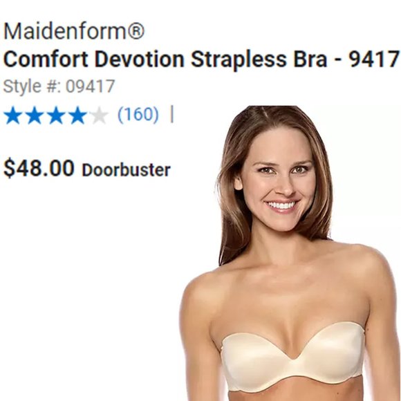 MAIDENFORM "Comfort Devotion" Strapless Demi Bra - NEW! - Picture 11 of 11